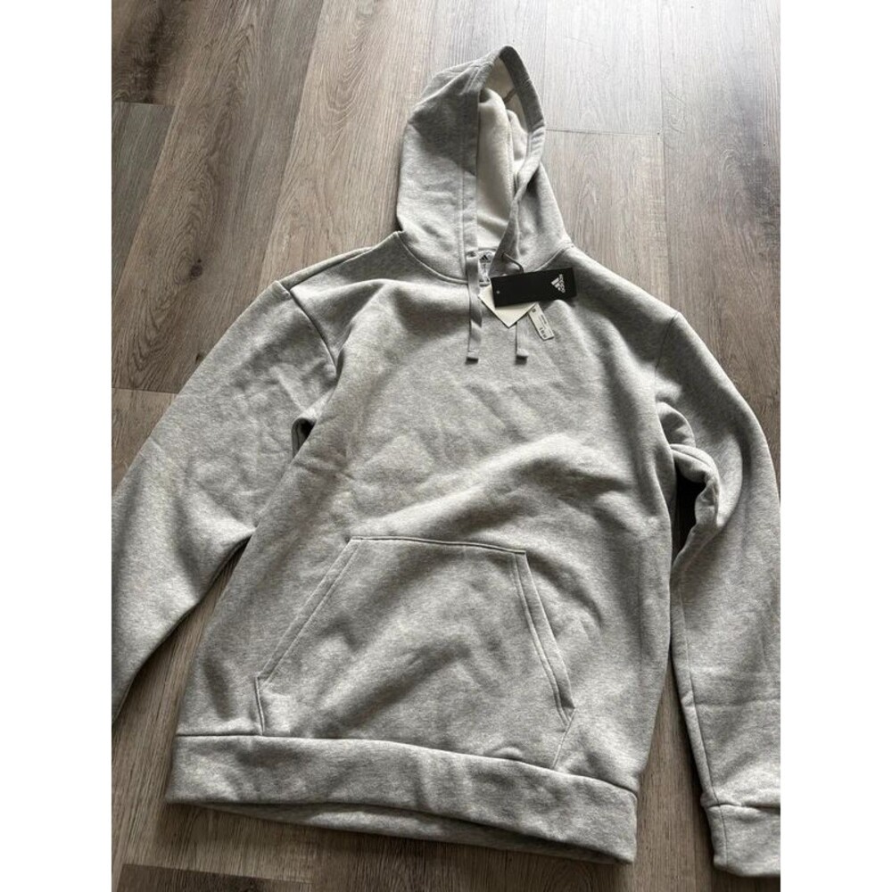 New Adidas Men’s Fleece Pullover Hoodie – Gray – Size Small